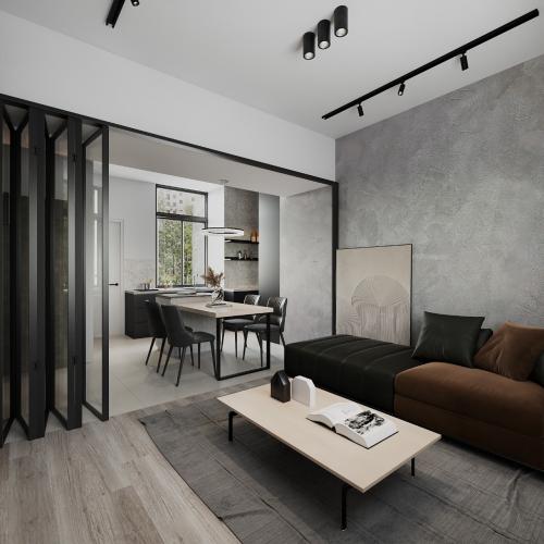 Industrial Living Room at Moh Guan Terrace