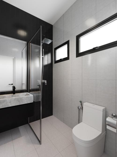 Industrial Bathroom at Moh Guan Terrace