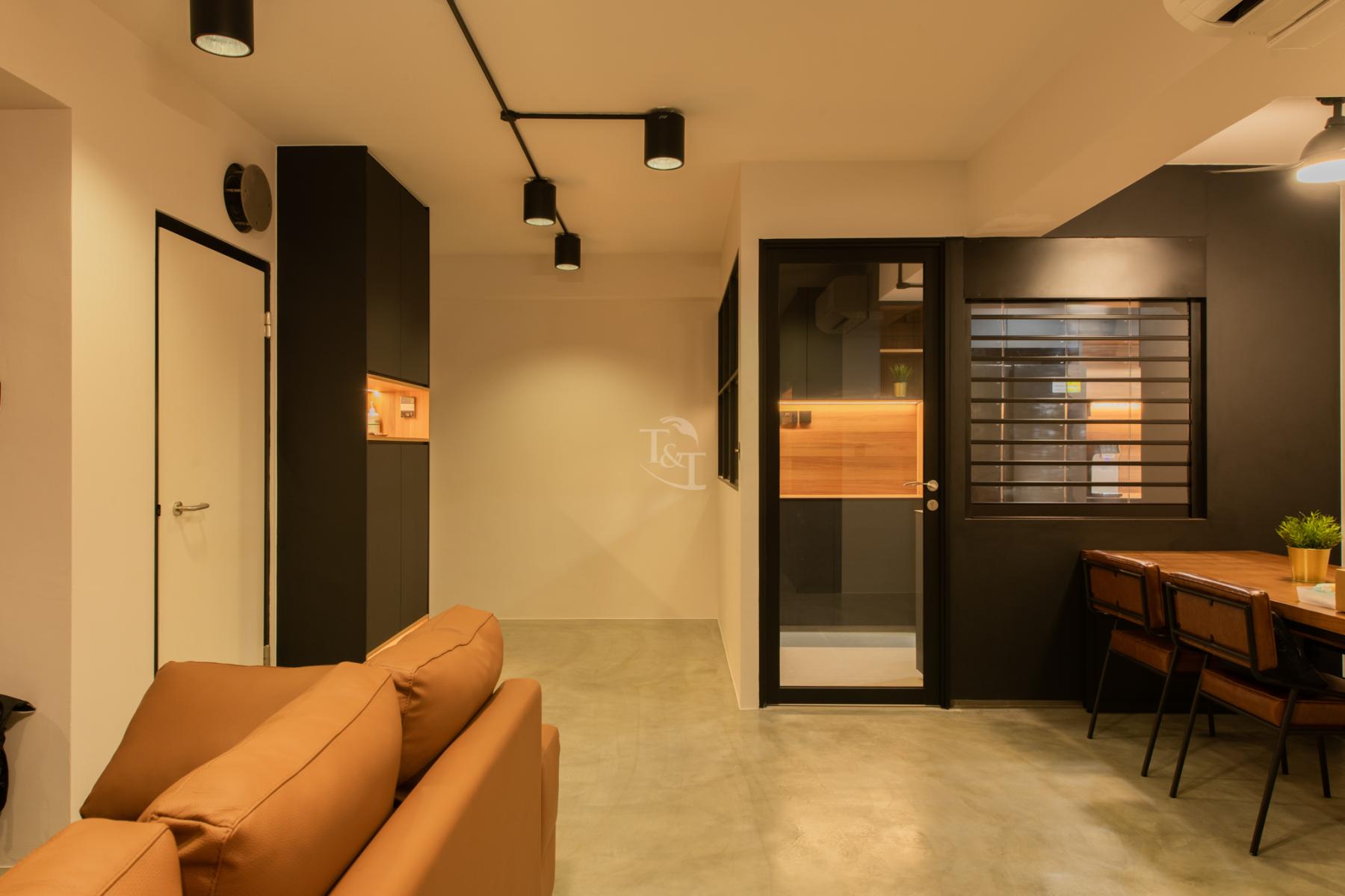 Contemporary Entryway with Mirror and Seating Bench