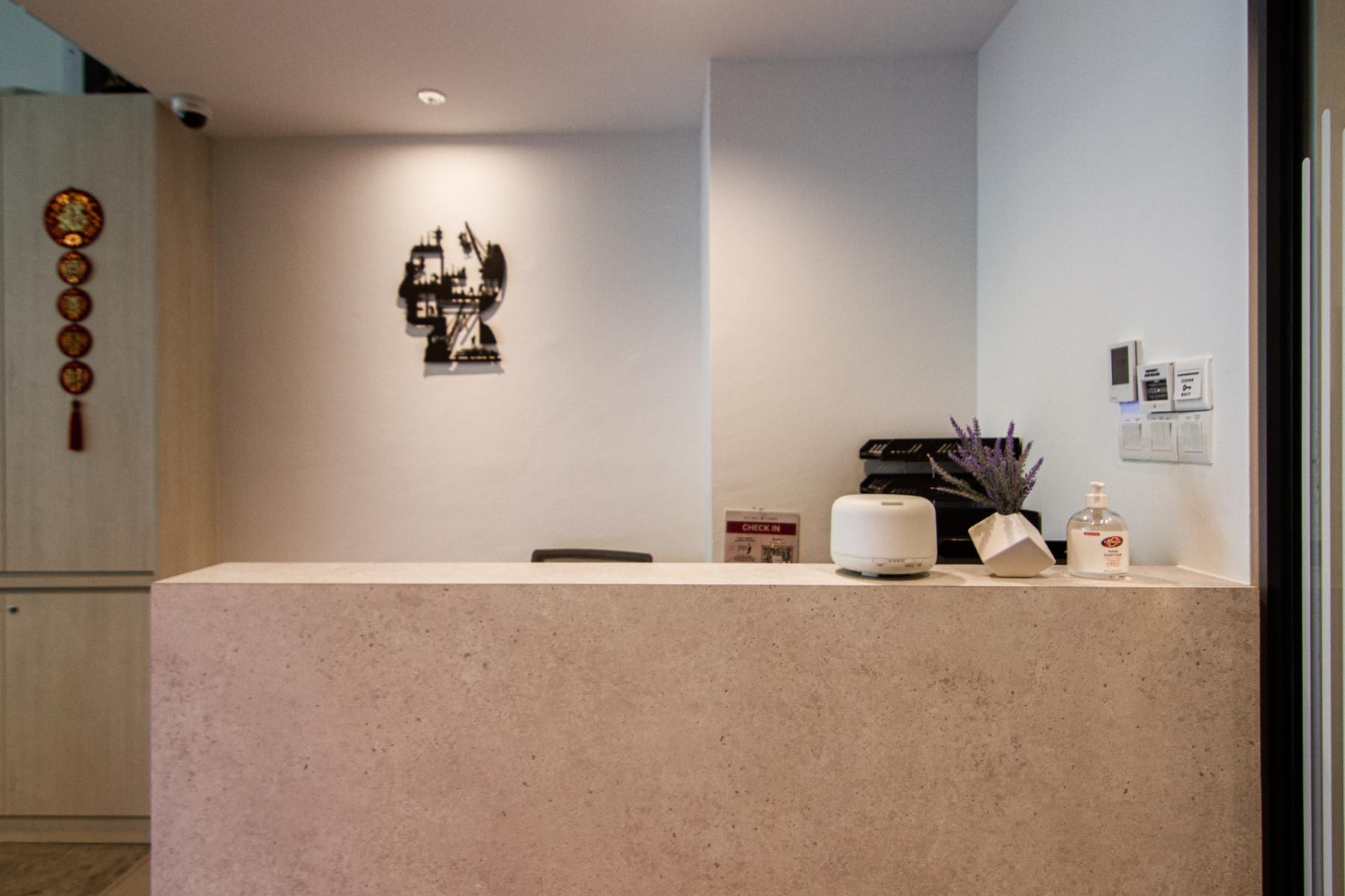 Modern Entryway with Console Table and Small Storage