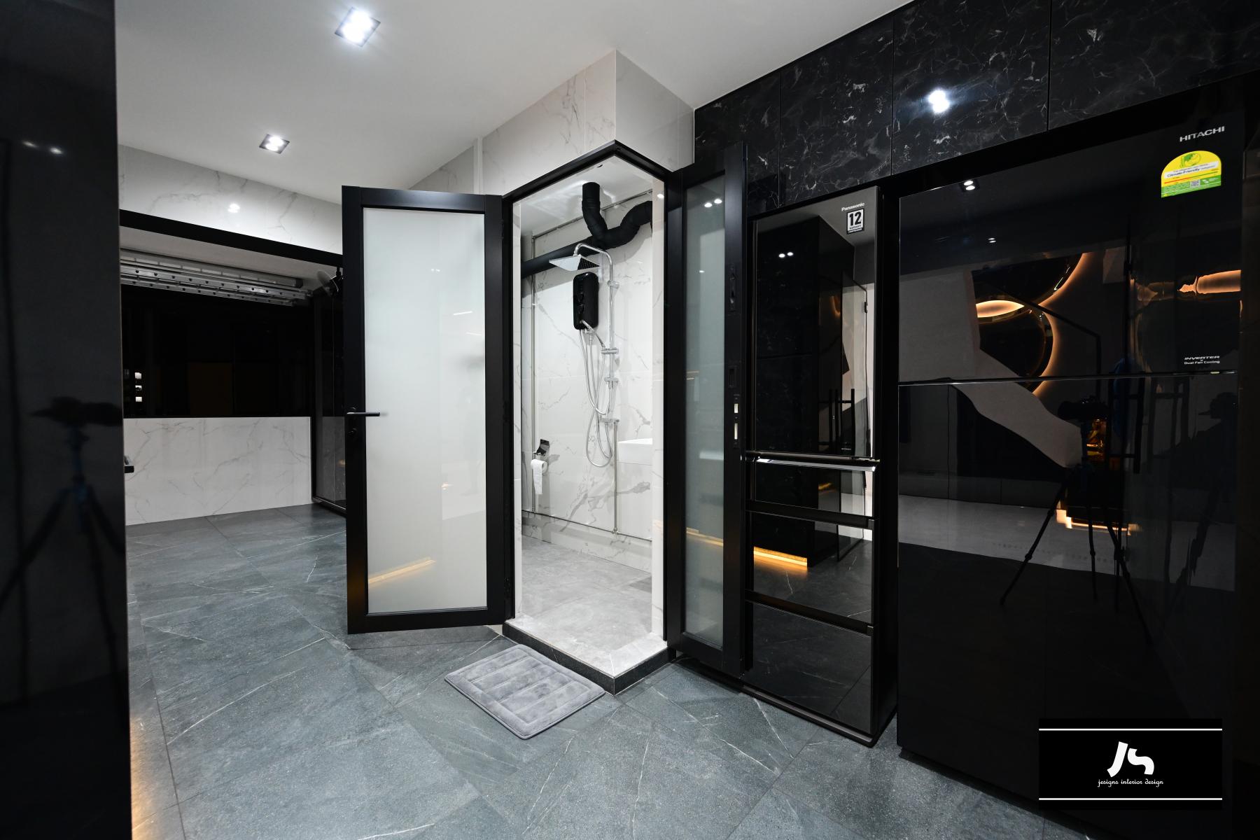 Modern Bathroom with Shower Screen and Bathroom Storage