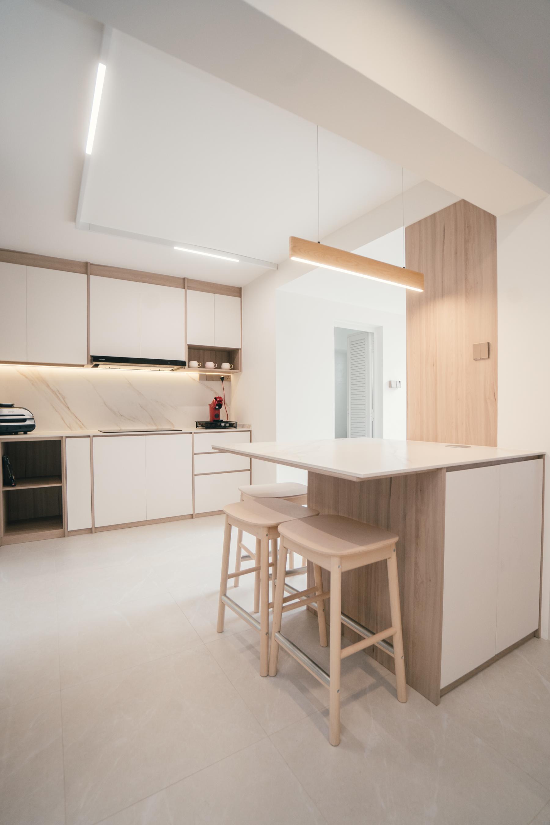 Modern Kitchen with Countertop and Drop Ceiling