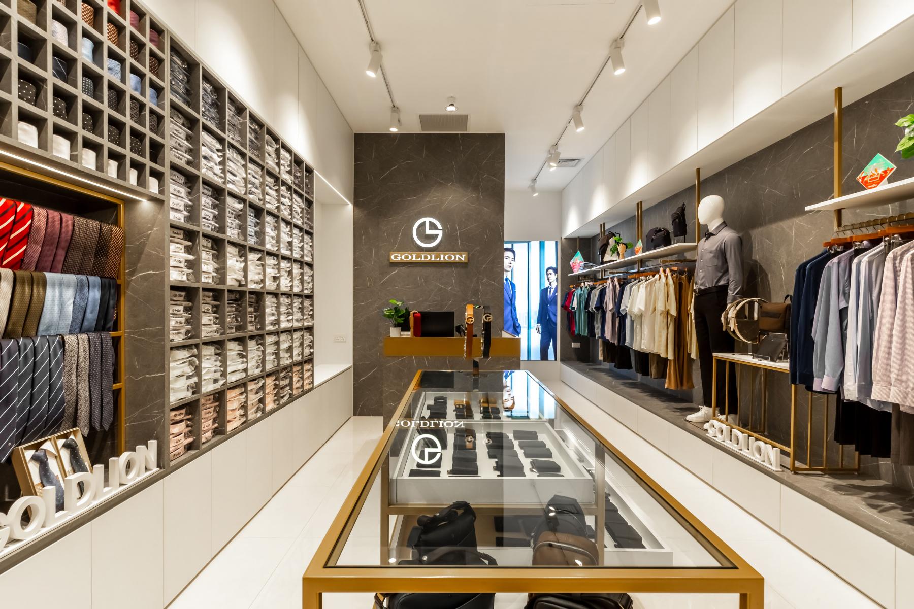 Modern Retail with Downlights and Shelving Units