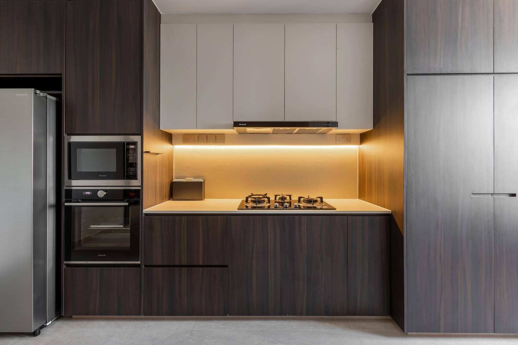 Modern Kitchen with Countertop and Vinyl Flooring