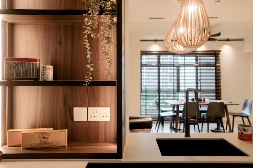 Transitional Kitchen at Punggol Drive