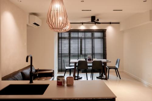 Transitional Living Room at Punggol Drive