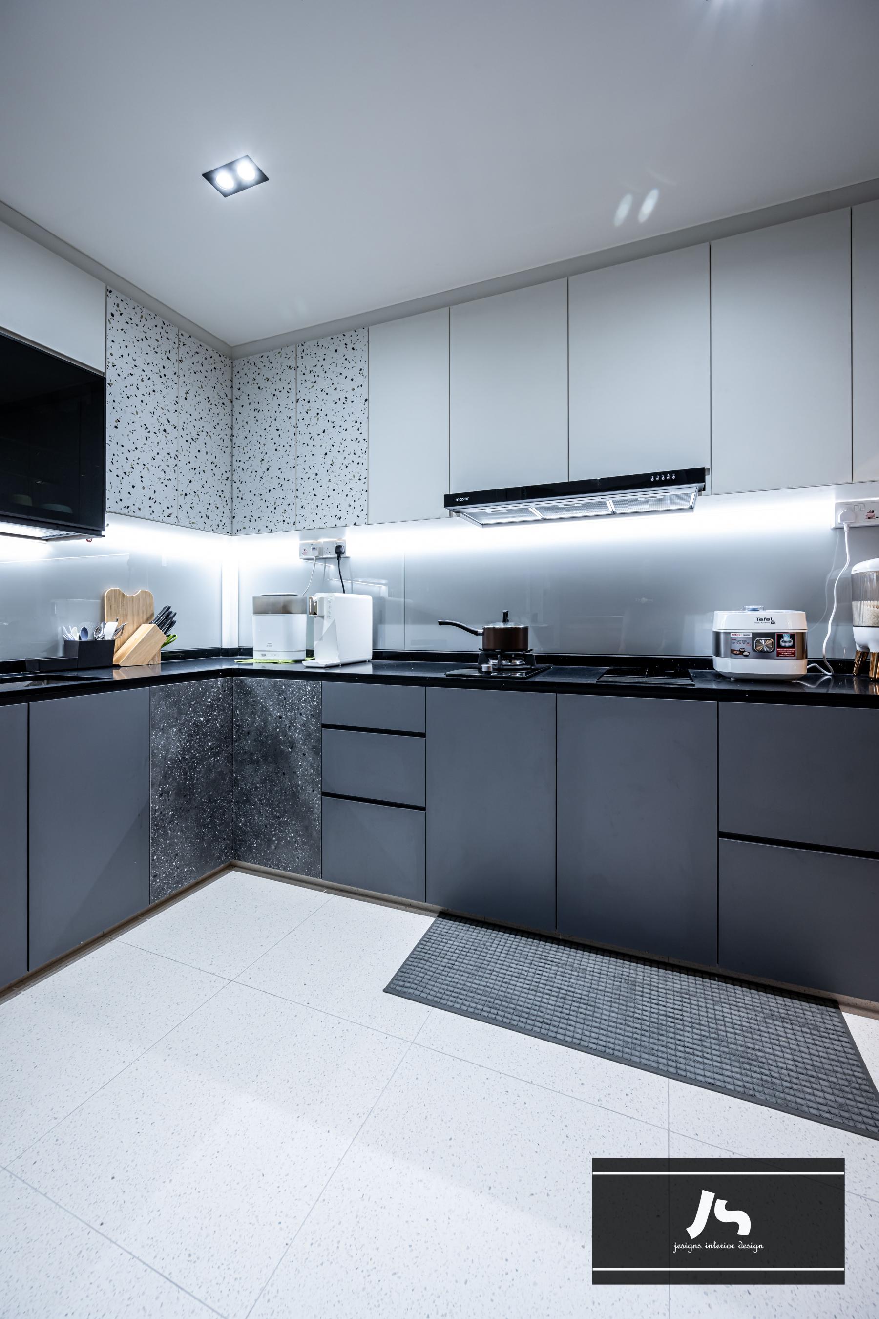 Modern Kitchen with Countertop and Cupboard