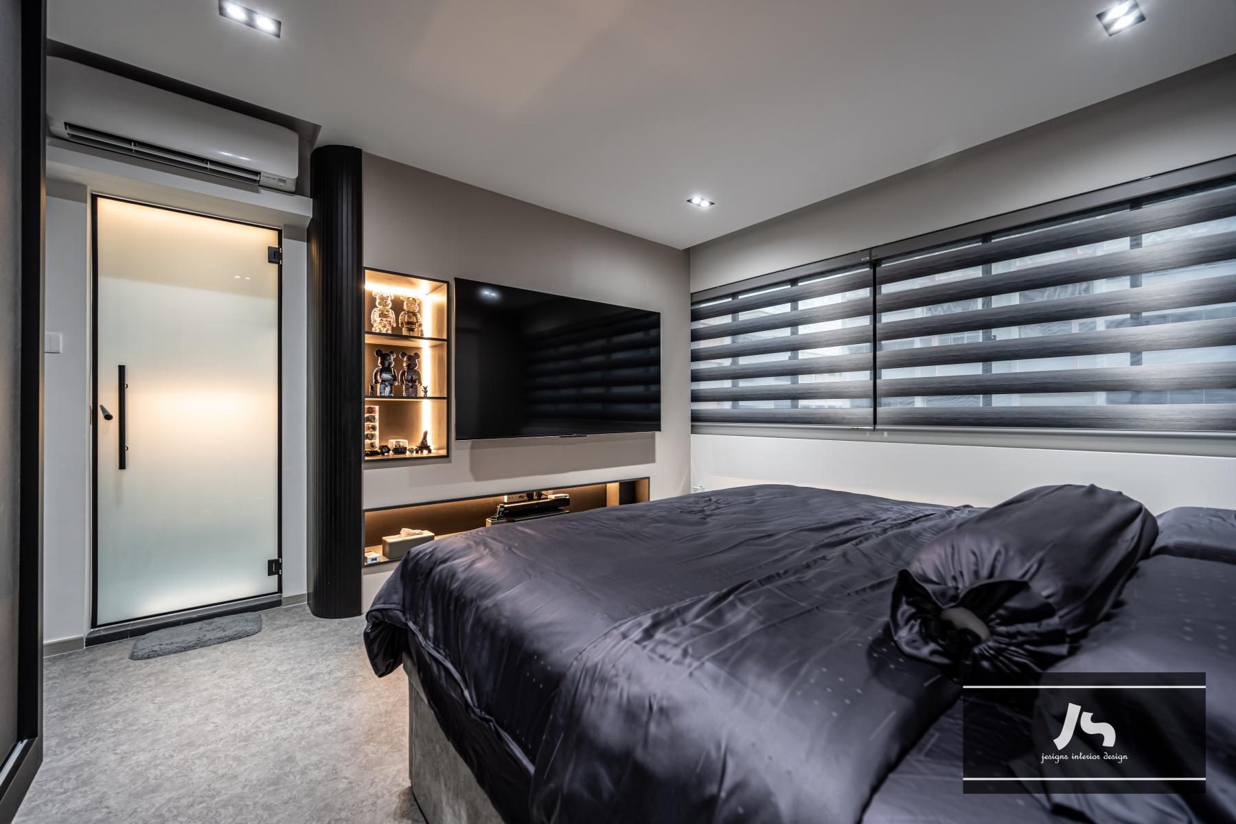 Modern Bedroom with Wardrobe and Closet