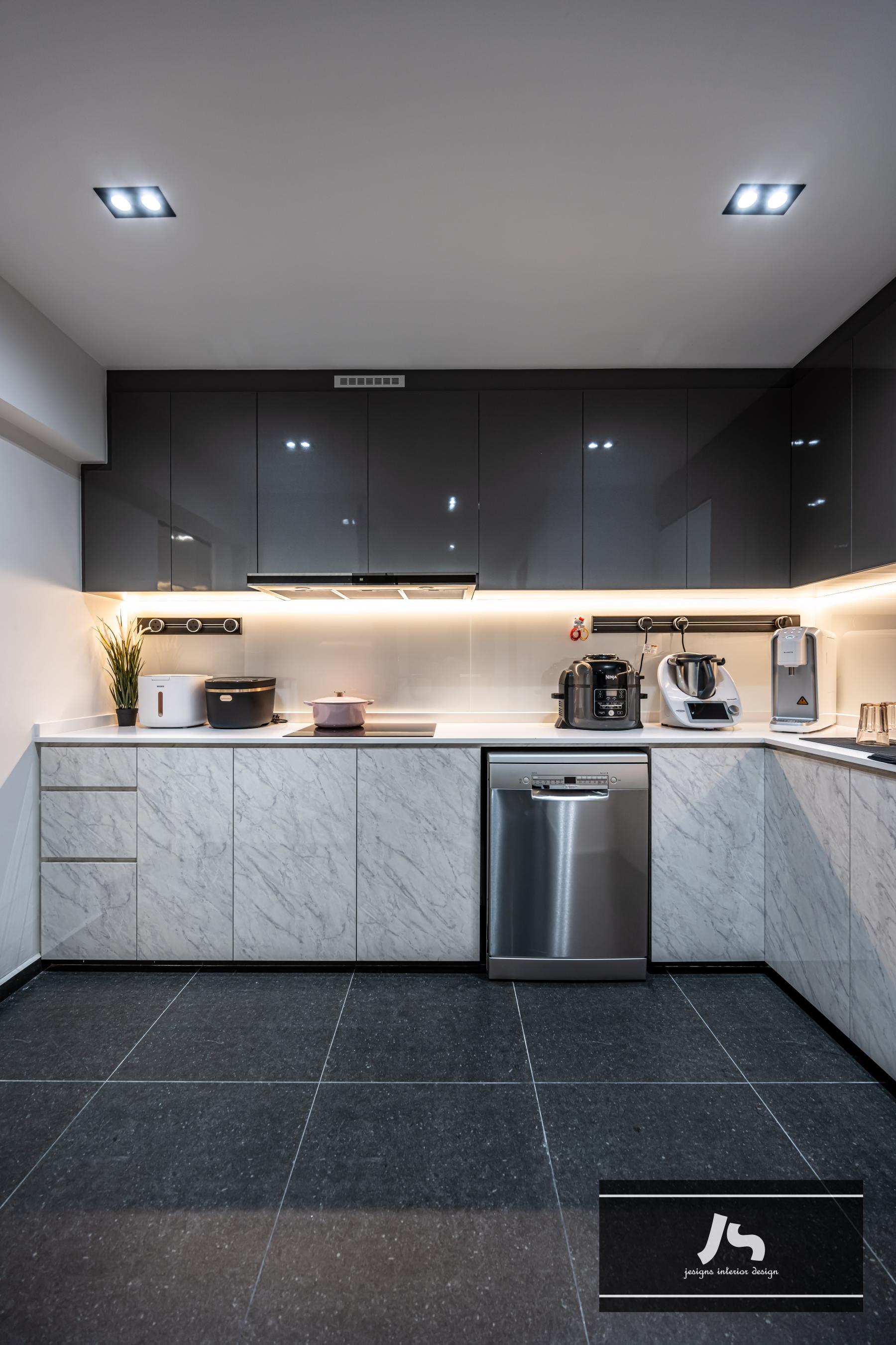 Modern Kitchen with Countertop and Cupboard