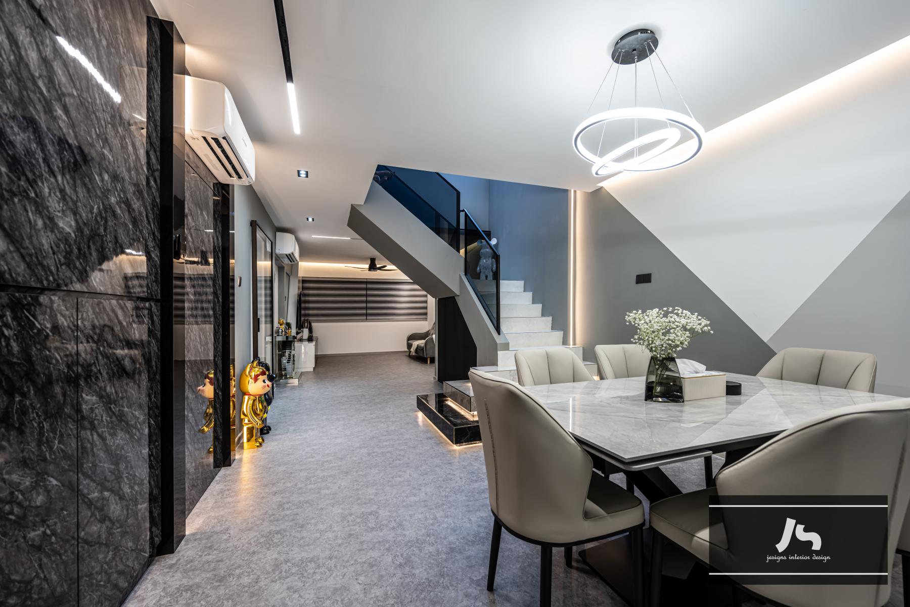 Modern Dining Room with Dining Table and Dining Chairs