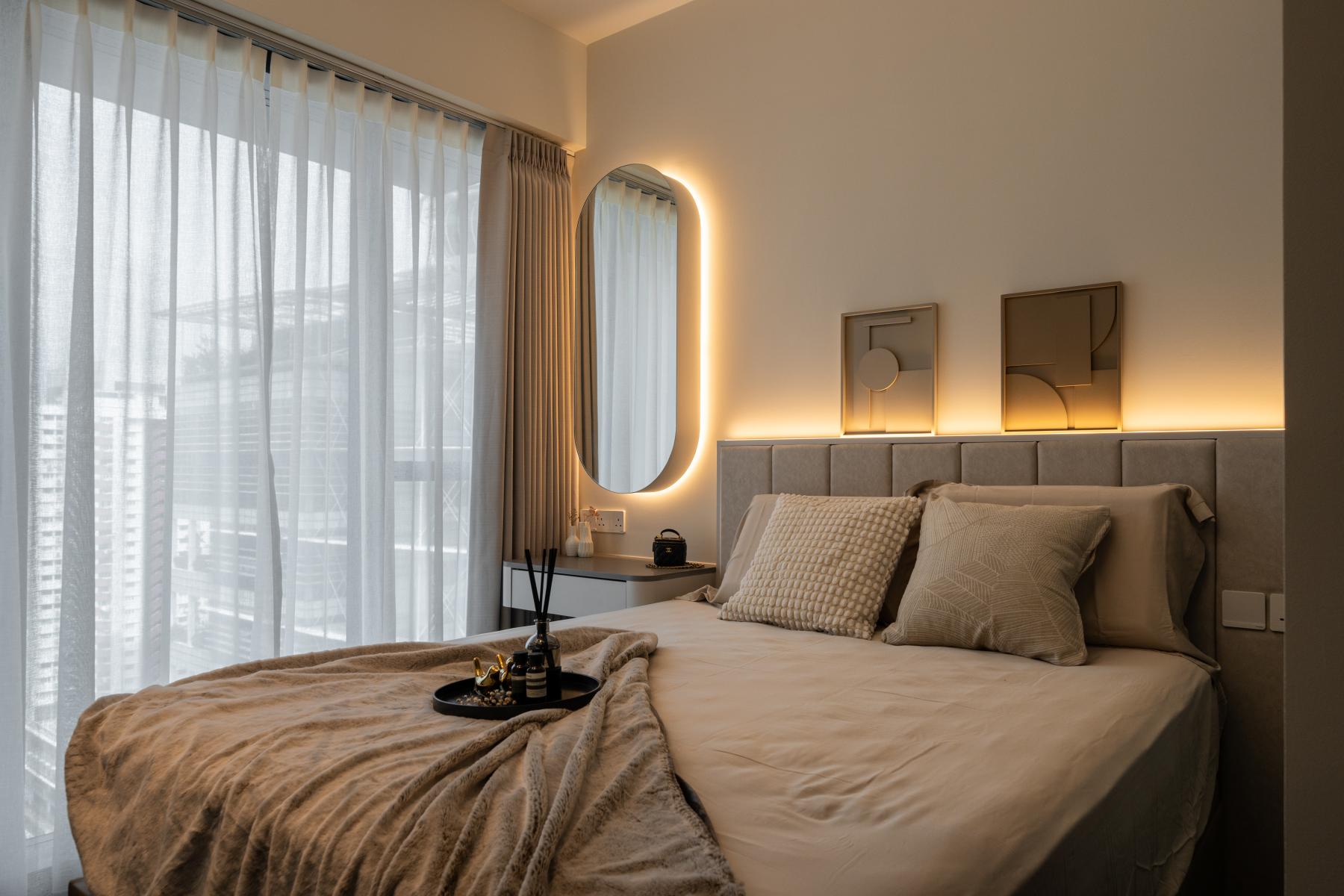 Modern Bedroom with Built-in Bed and Queen Bed