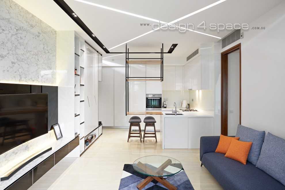 Modern Kitchen with Kitchen Window and Open Kitchen