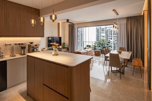 Contemporary Dining Room at parc clematis blk 8