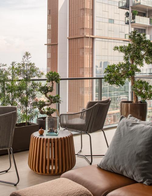 Contemporary Balcony at parc clematis blk 8