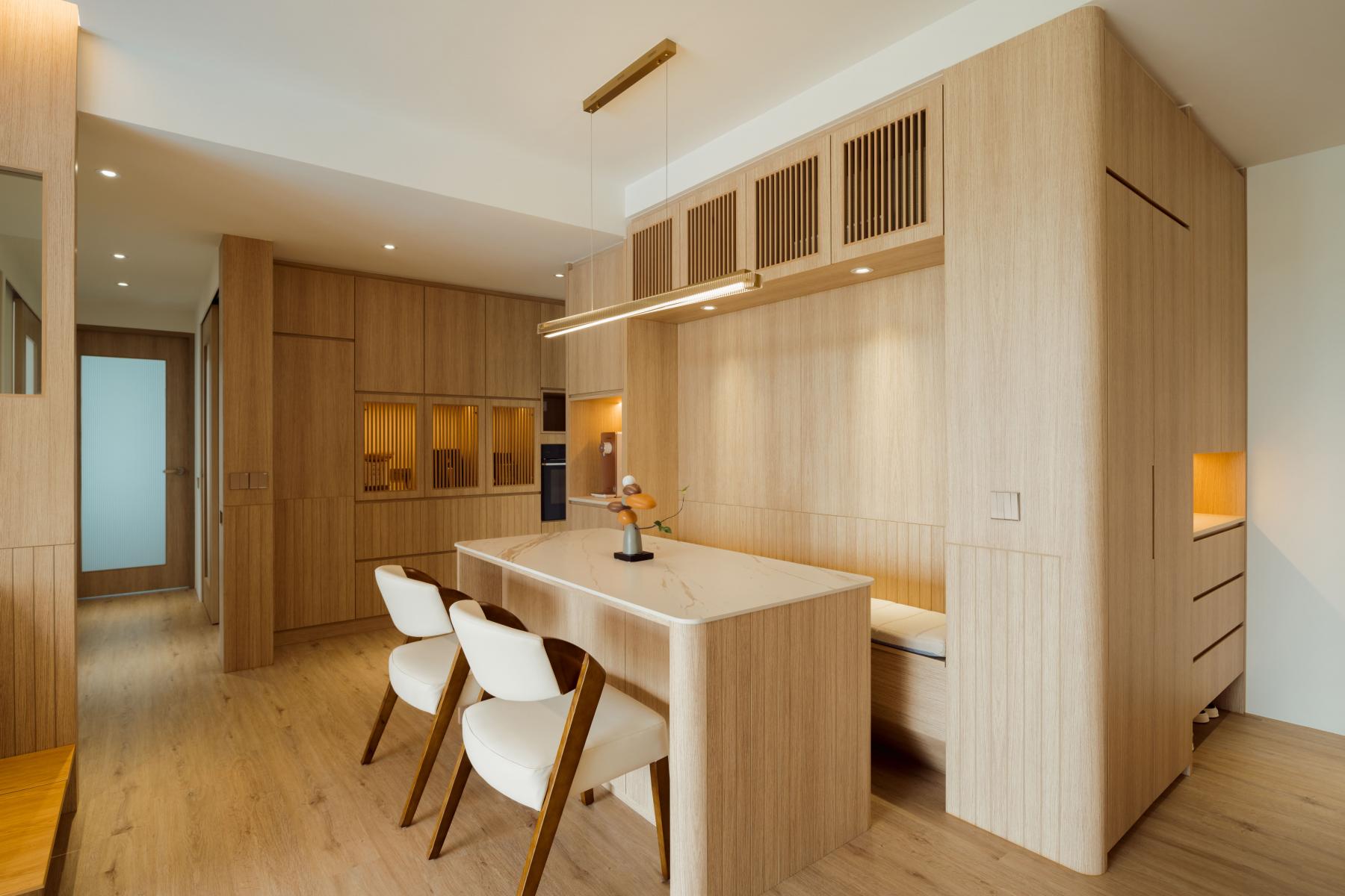 Scandinavian Dining Room with Dining Table and Dining Chairs