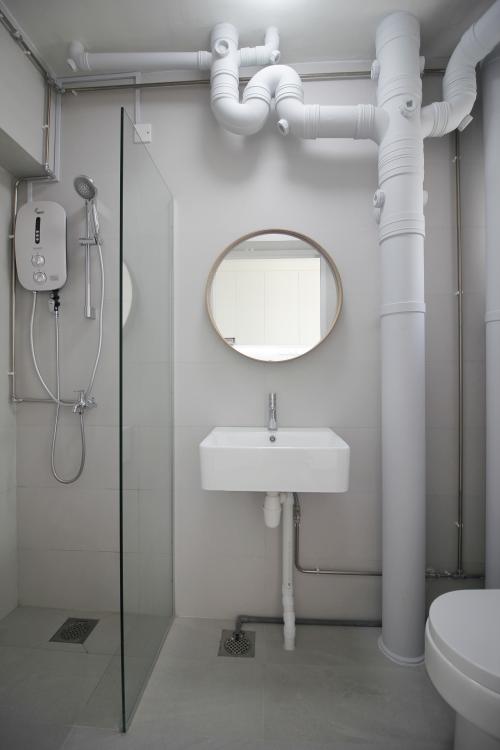 Contemporary Bathroom at White Minimalist