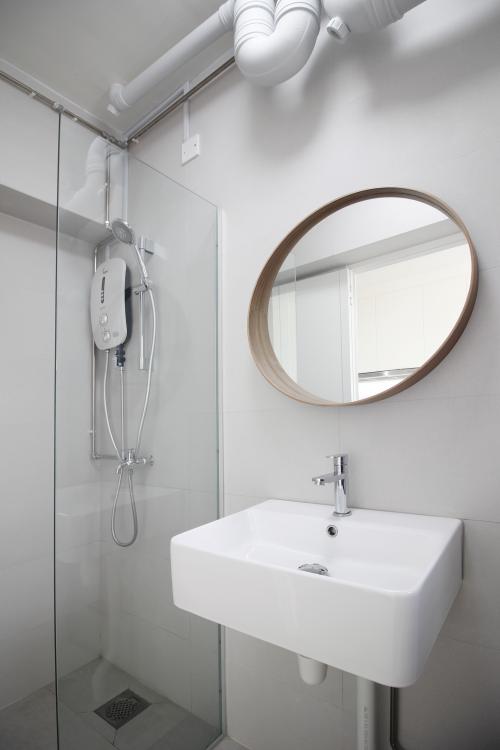Contemporary Bathroom at White Minimalist