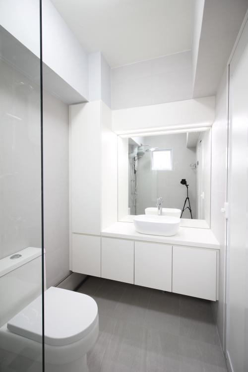 Contemporary Bathroom at White Minimalist