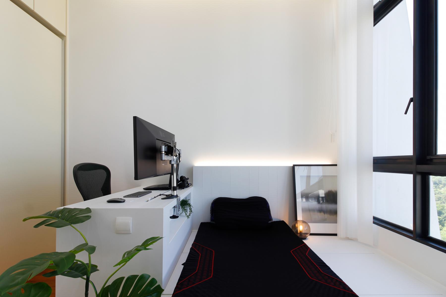 Modern Home Office with Desk and Desk Chairs