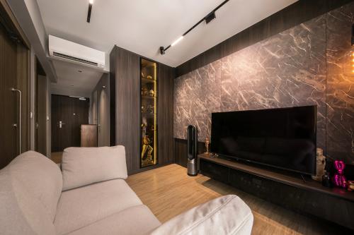 Contemporary Living Room at 2 Room HDB @ Northshore Dr