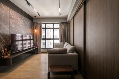 Contemporary Living Room at 2 Room HDB @ Northshore Dr