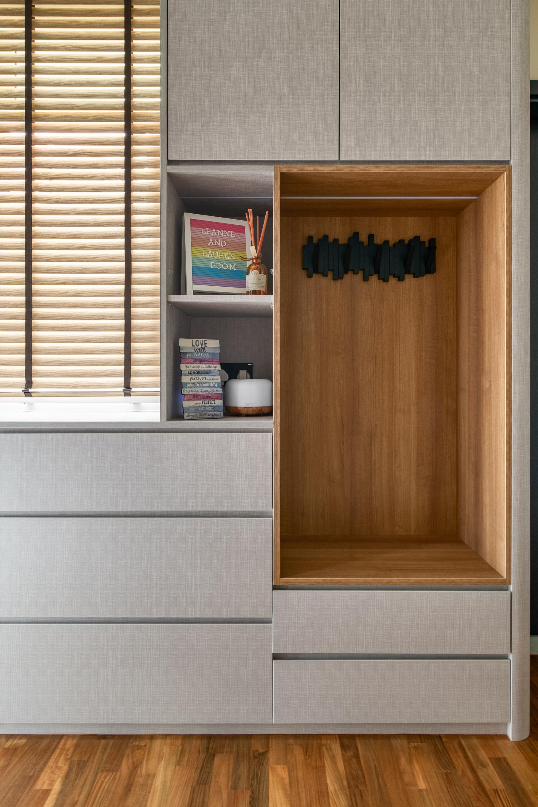 Eclectic Bedroom with Bookshelf and Wardrobe
