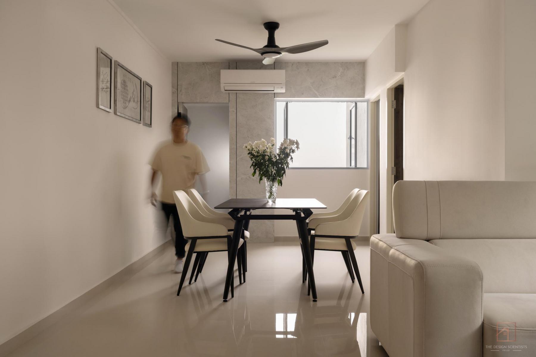 Contemporary Dining Room with Ceiling Light and Dining Table