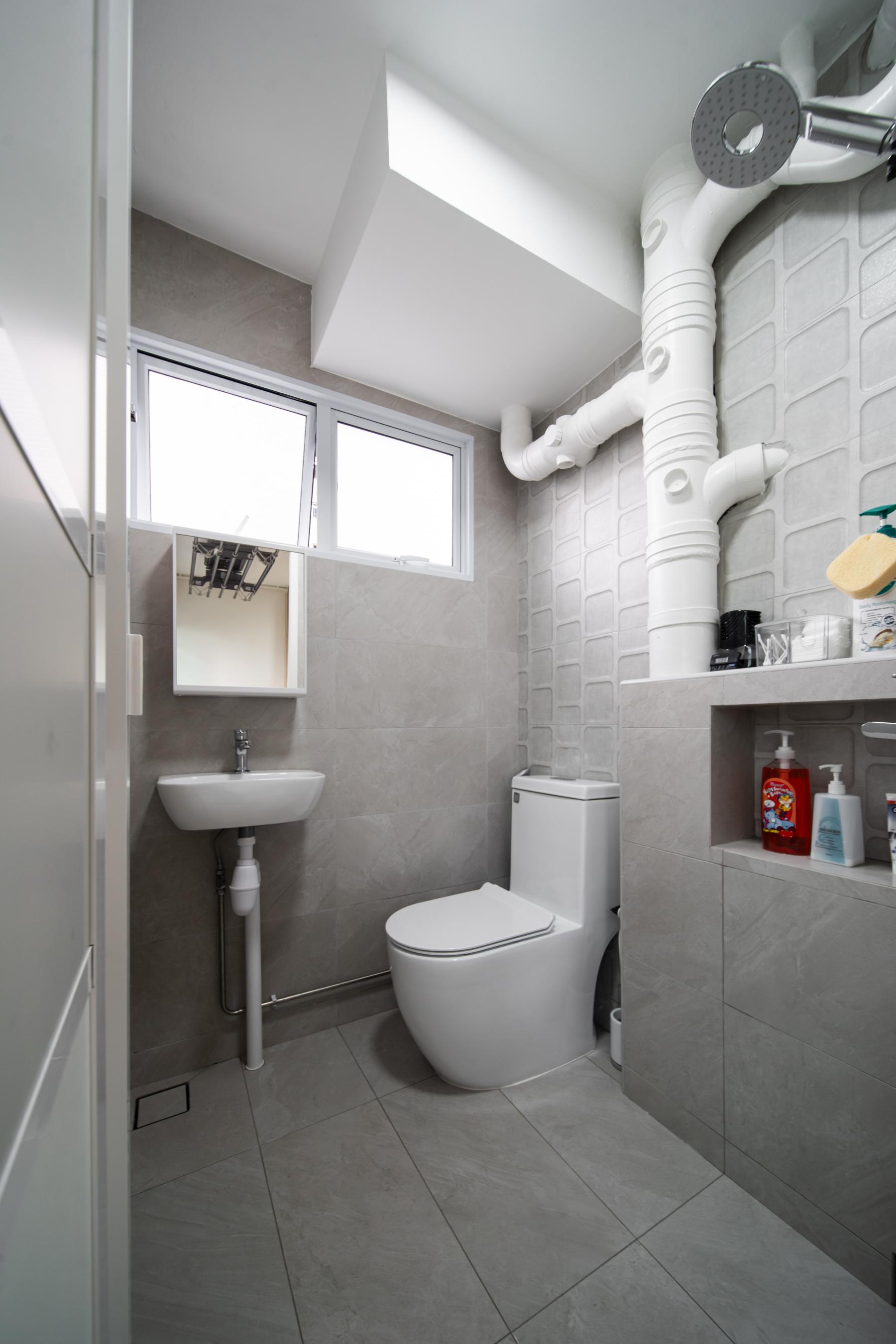 Scandinavian Bathroom with Mirror and Bathroom Mirrors