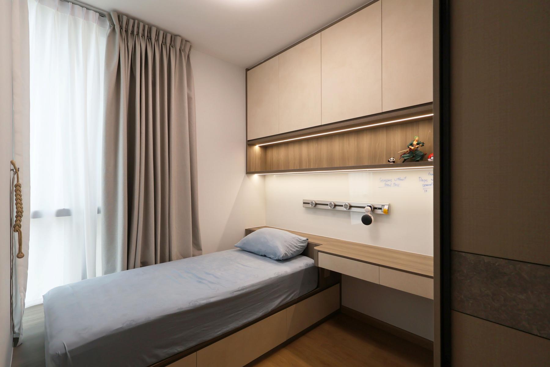 Contemporary Bedroom with Wardrobe and Built-in Bed