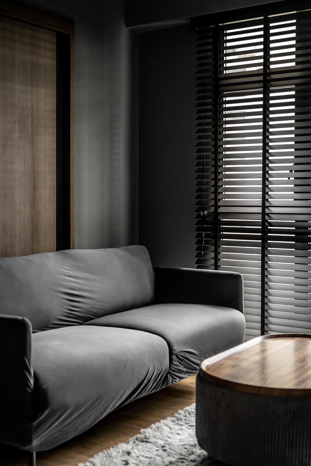Industrial Living Room with Vinyl Flooring and Wood Flooring