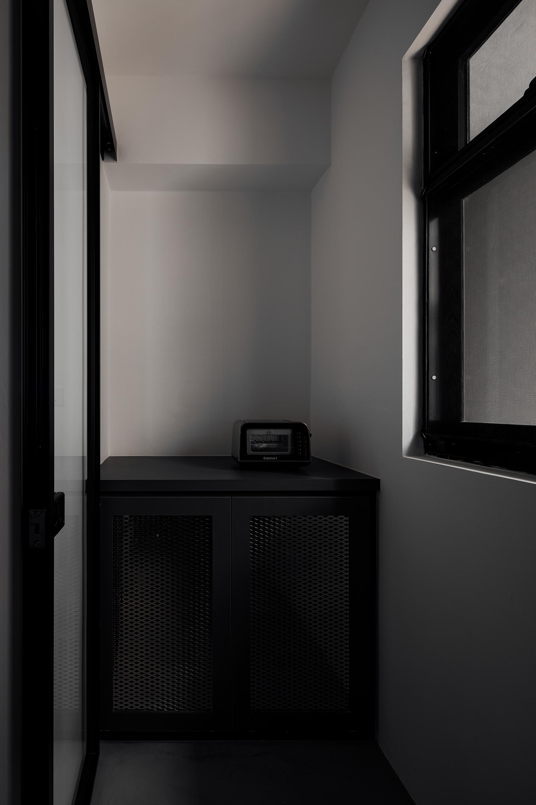 Industrial Hallway with Storage Cabinets and Small Storage