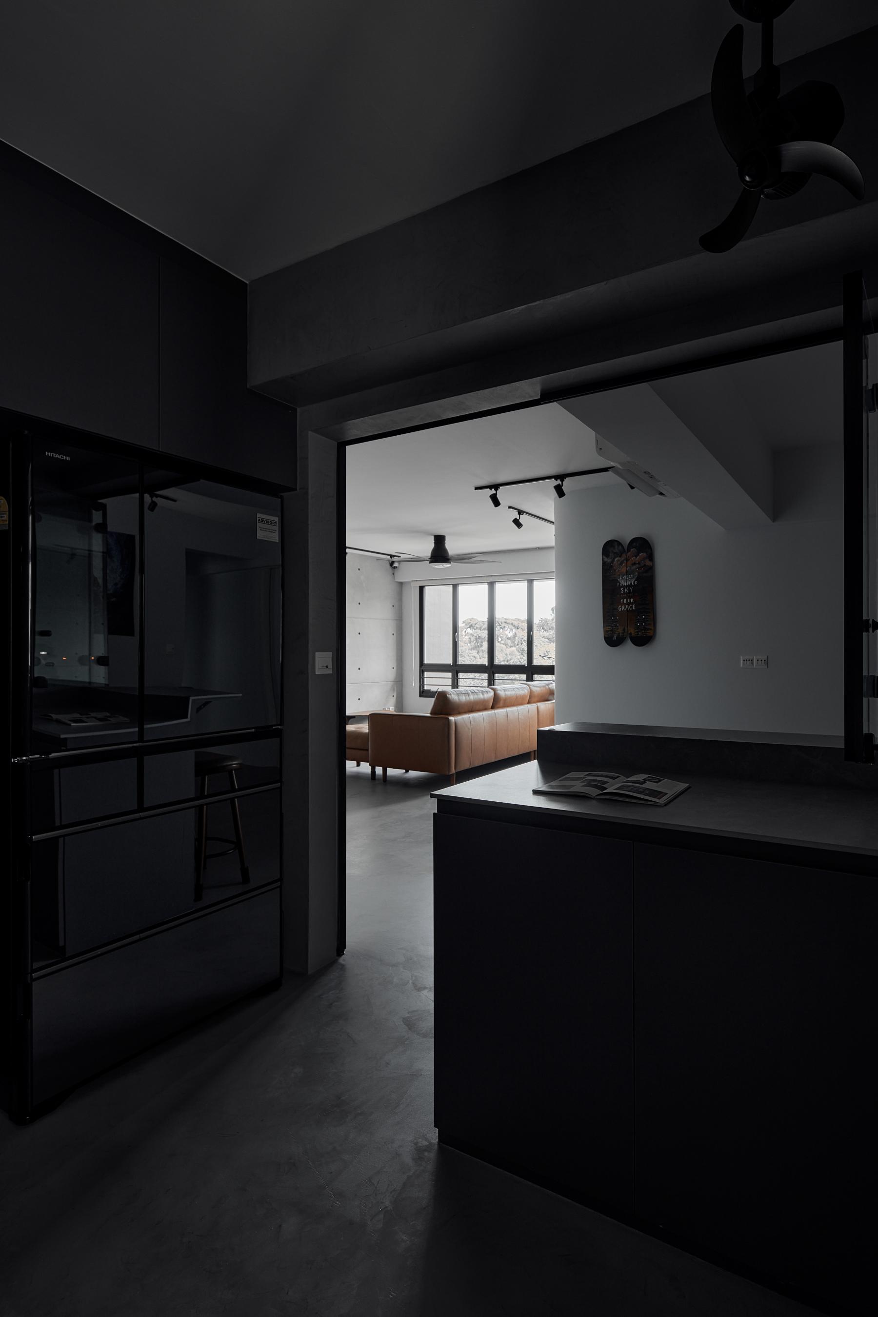 Industrial Kitchen with Kitchen Island and Open Kitchen