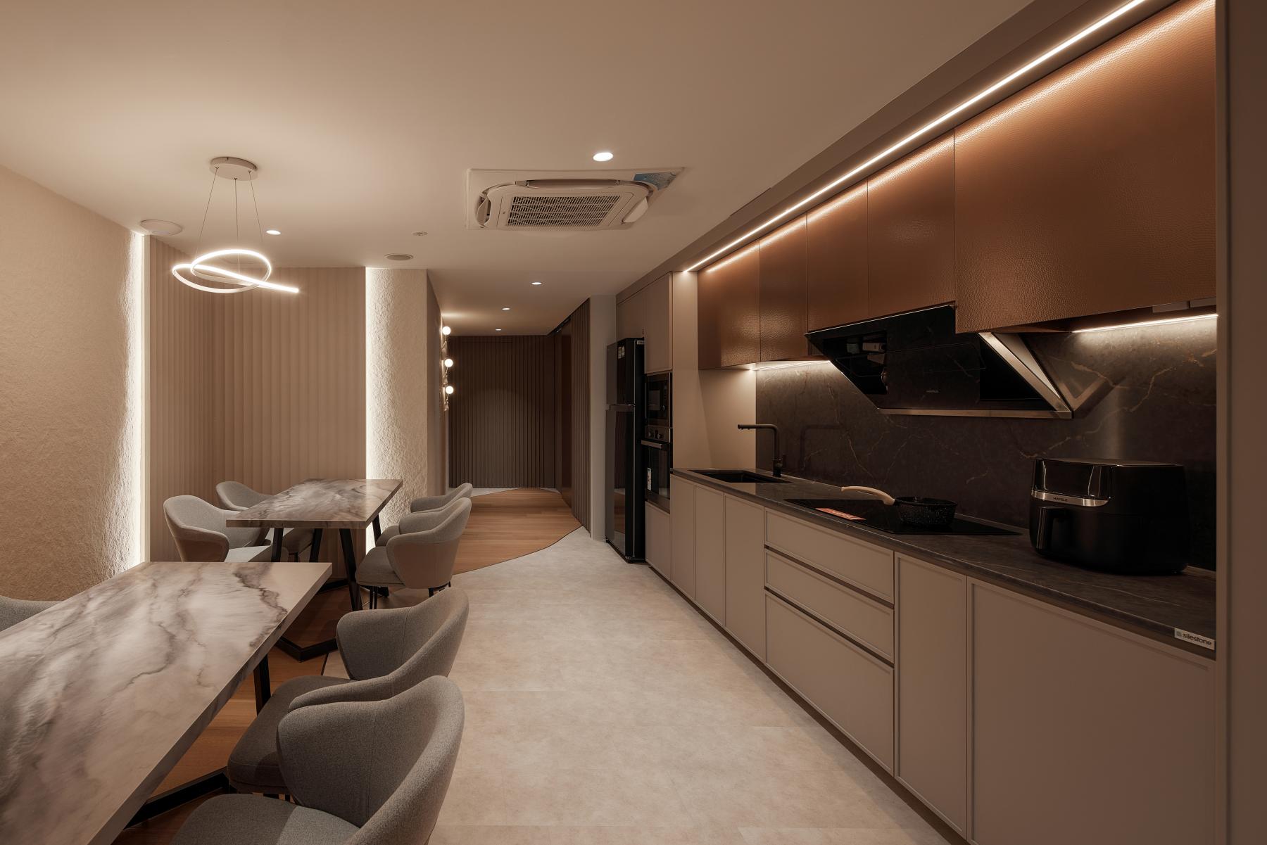 Modern Kitchen with Countertop and Kitchen Accessories