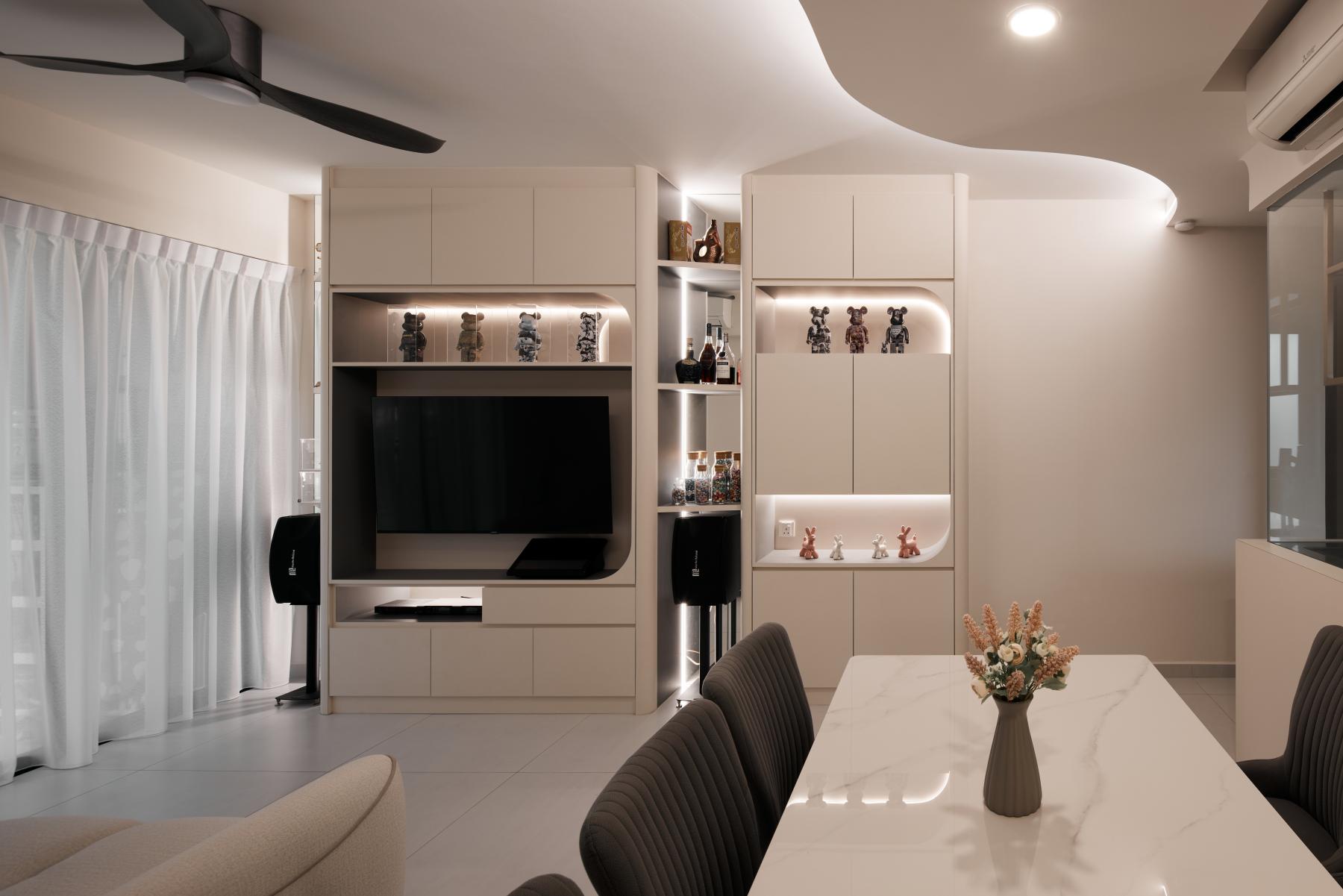 Modern Living Room with TV Console and Storage Cabinets