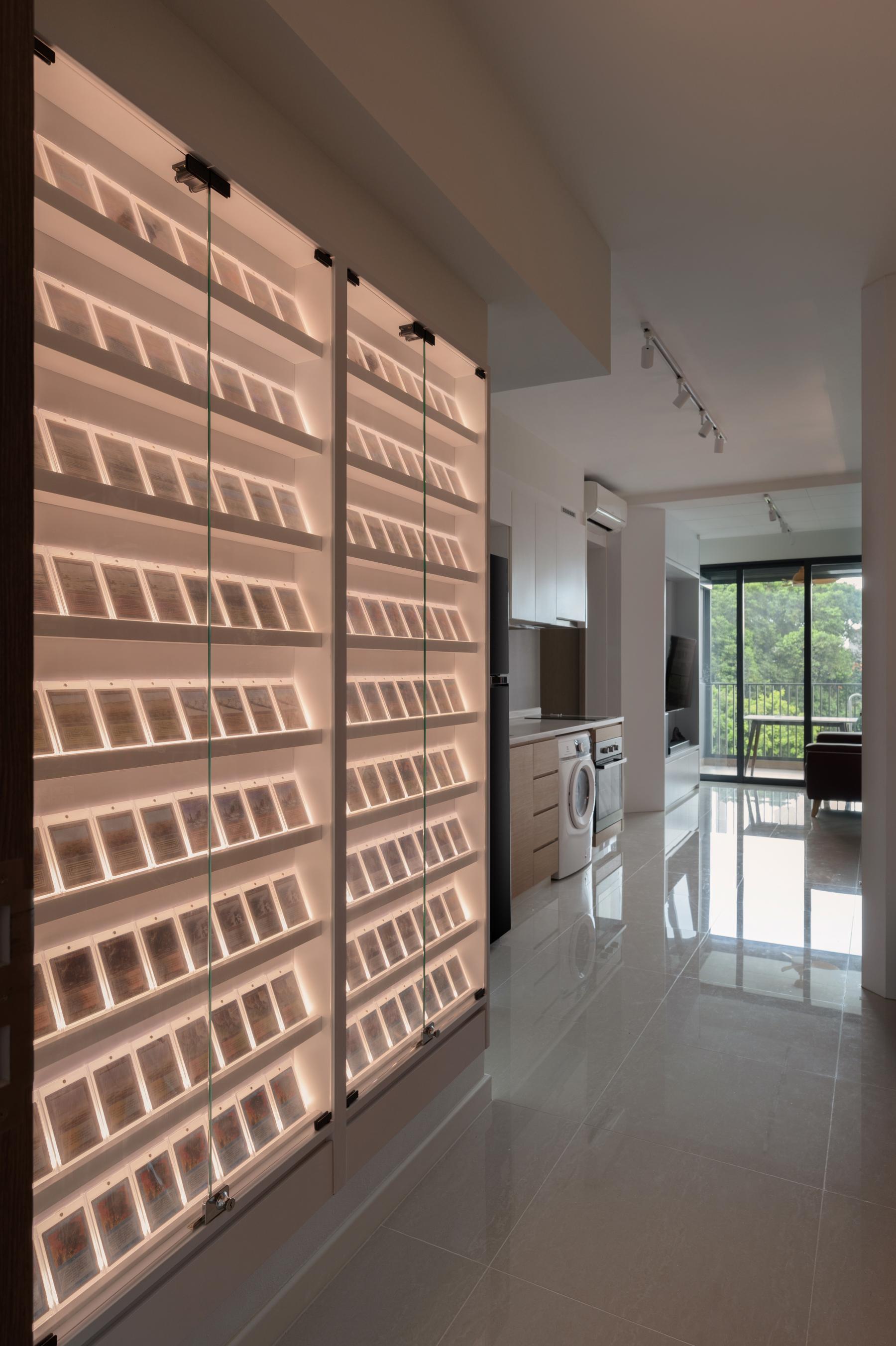 Modern Living Room with Bookshelf and Storage Cabinets