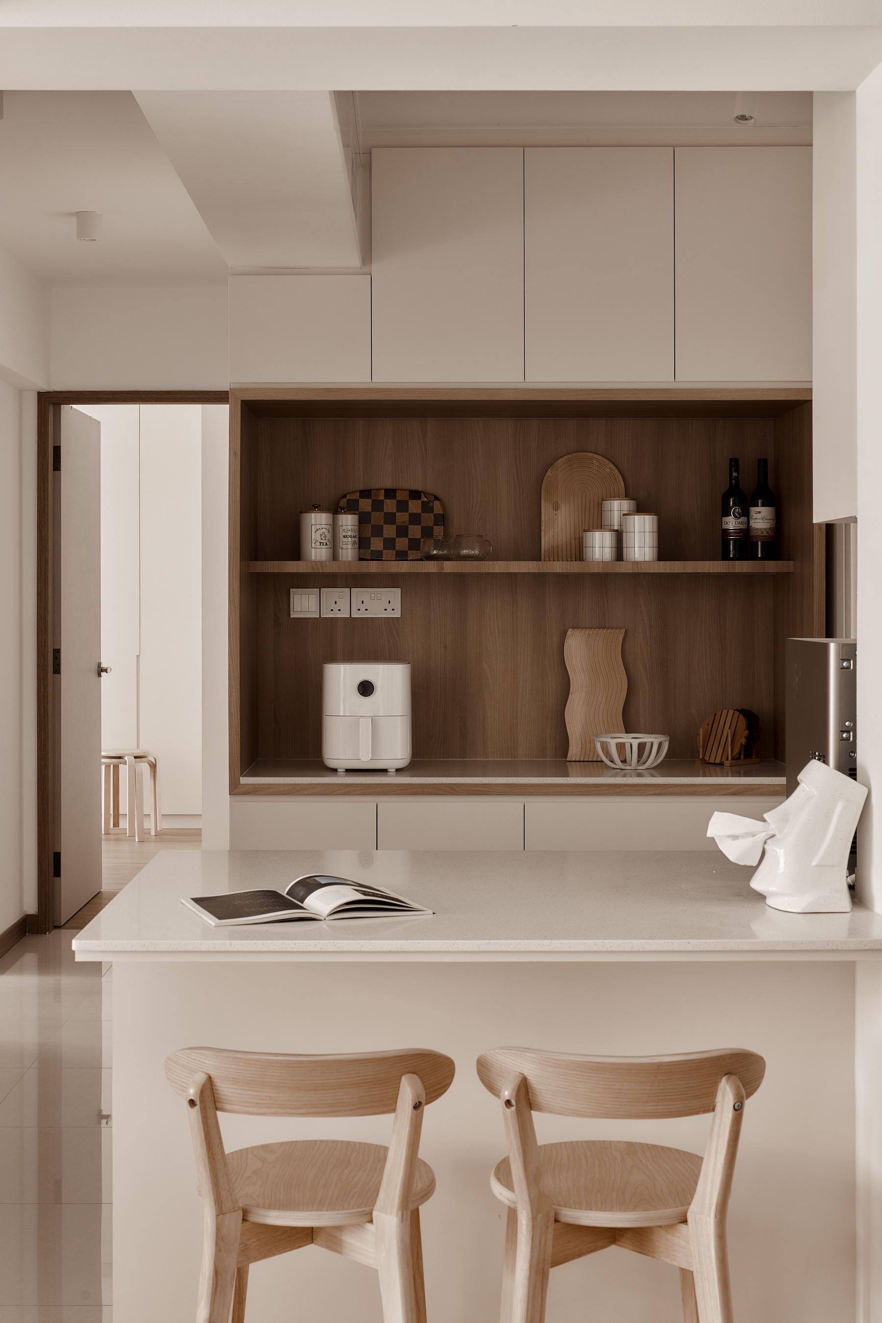 Scandinavian Pantry with Kitchen Island and Console Table