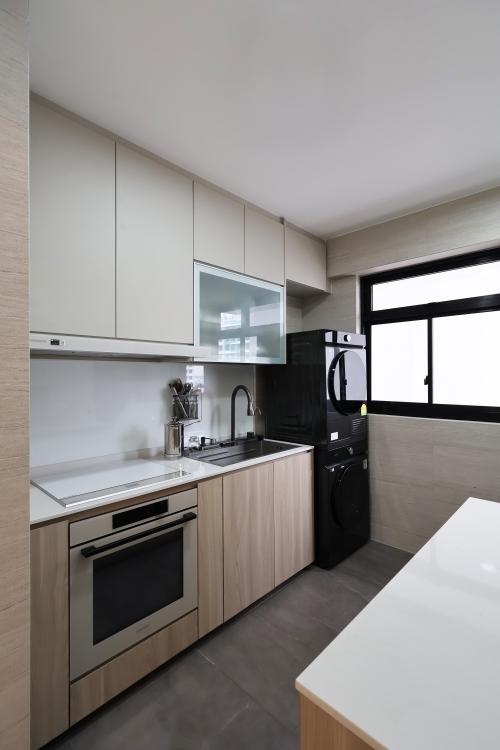 Contemporary Kitchen at 2 Room BTO @ Northshore