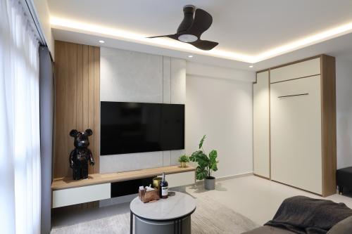 Contemporary Living Room at 2 Room BTO @ Northshore
