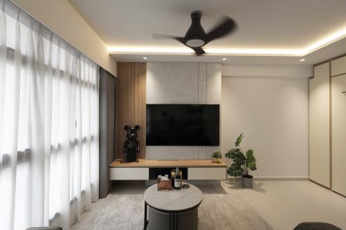 Contemporary Living Room at 2 Room BTO @ Northshore