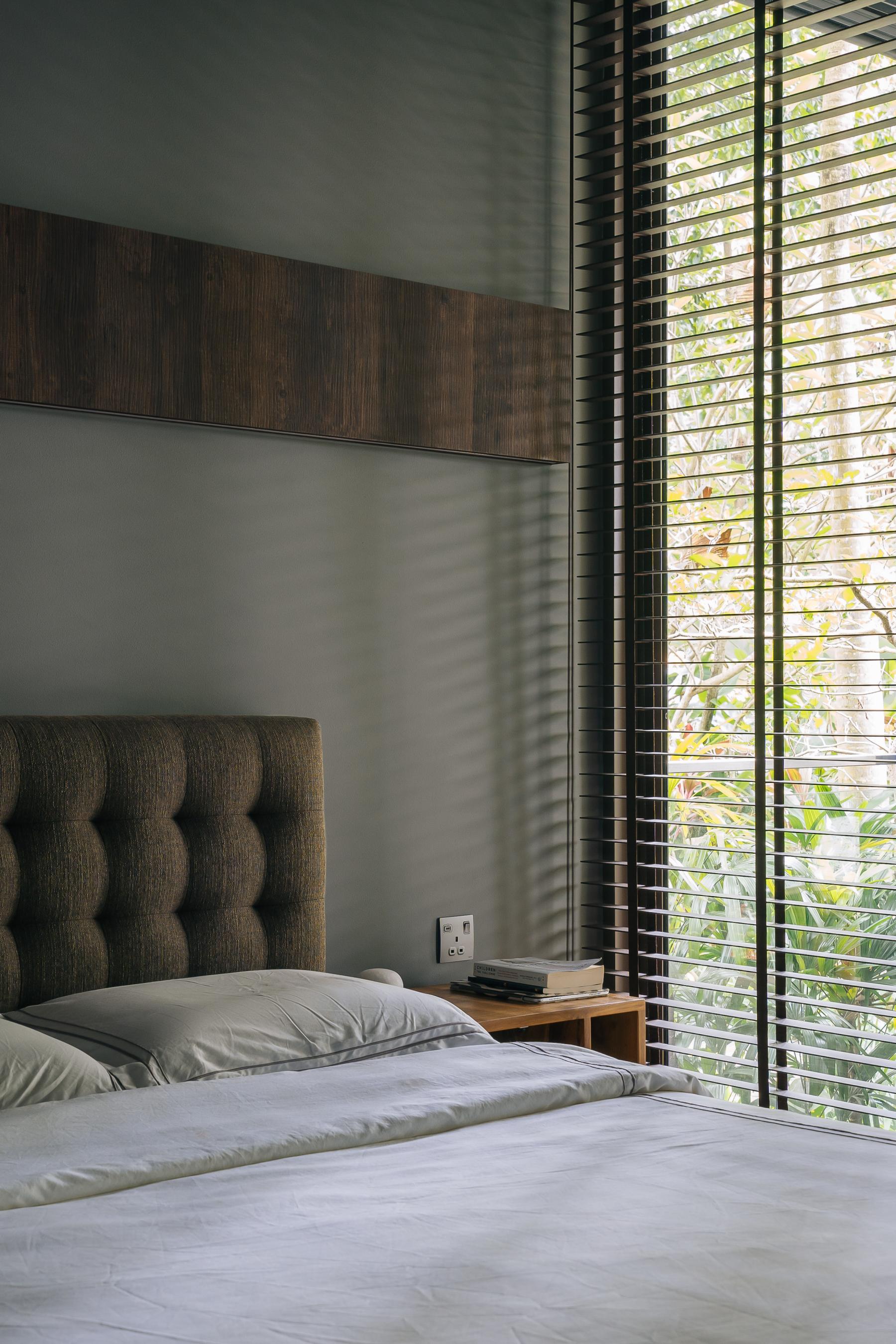 Industrial Bedroom with Bedside Table and Side Table