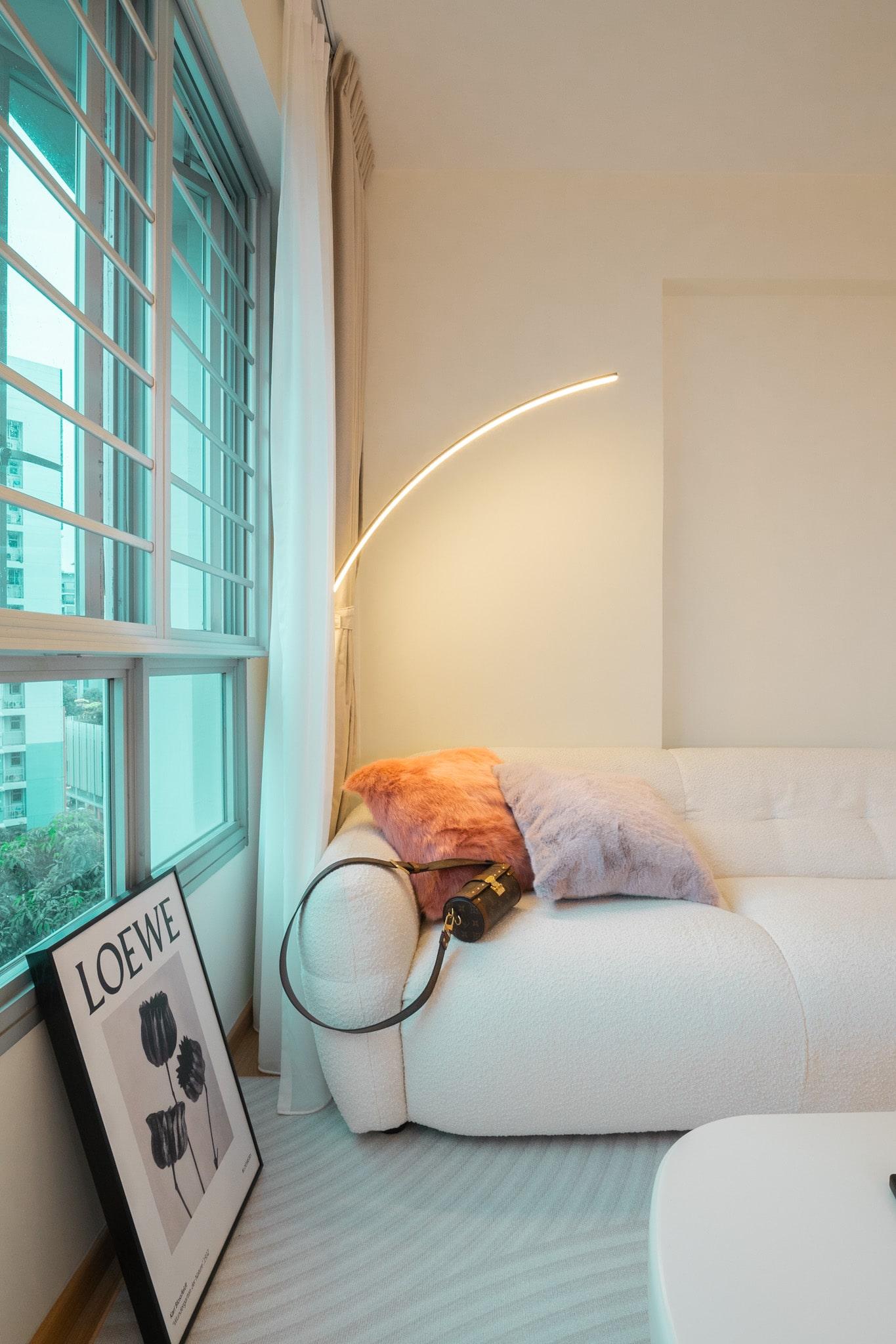 Minimalist Living Room with Sofa and Lighting