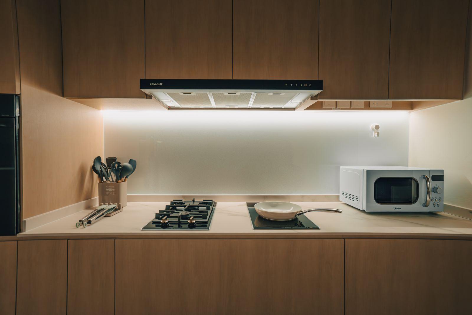 Scandinavian Kitchen with Cupboard and Kitchen Accessories