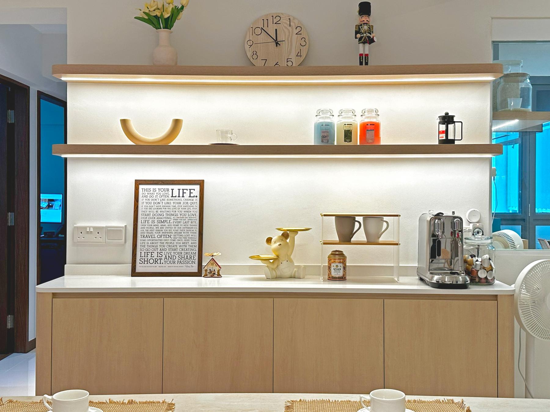 Scandinavian Pantry with Tableware and Kitchen Accessories