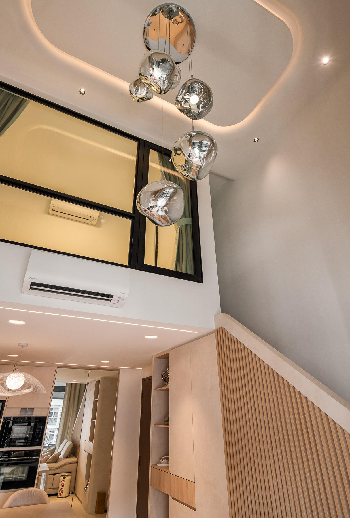 Contemporary Living Room with Drop Light and Drop Ceiling