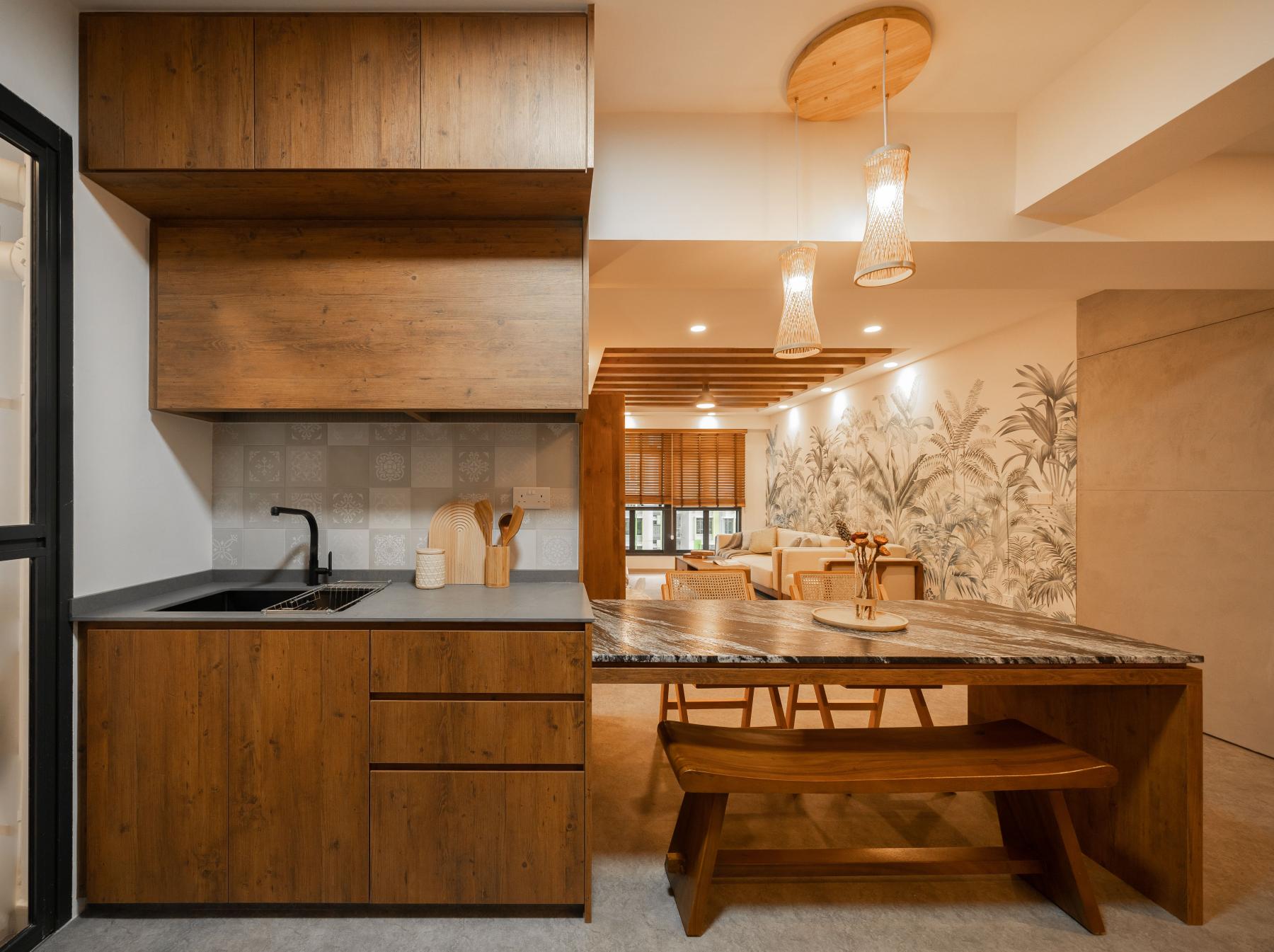 Asian Pantry with Console Table and Tableware