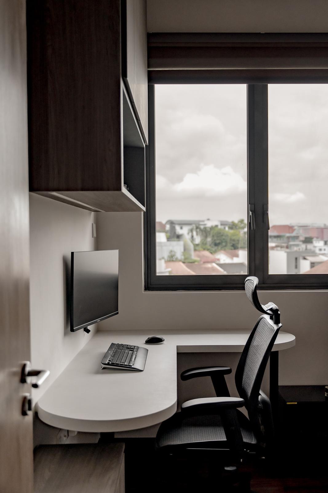 Modern Study with Bookshelf and Desk
