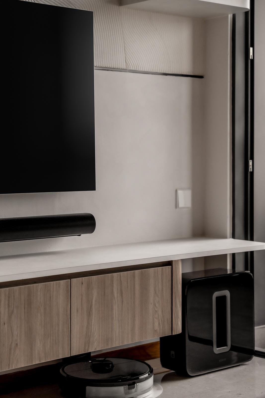Modern Living Room with TV Console and TV