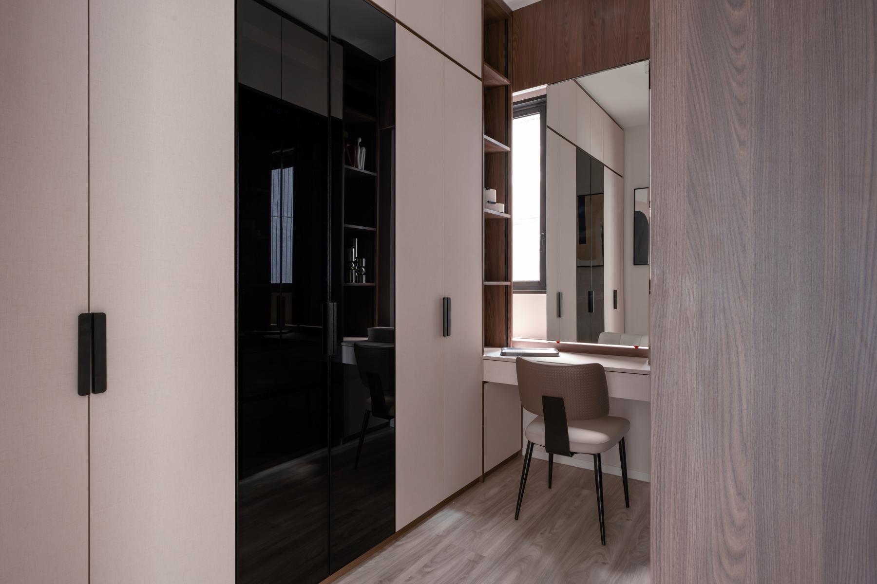 Contemporary Home Office with Desk and Drawer Units