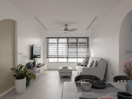Minimalist Living Room at Fernvale Link