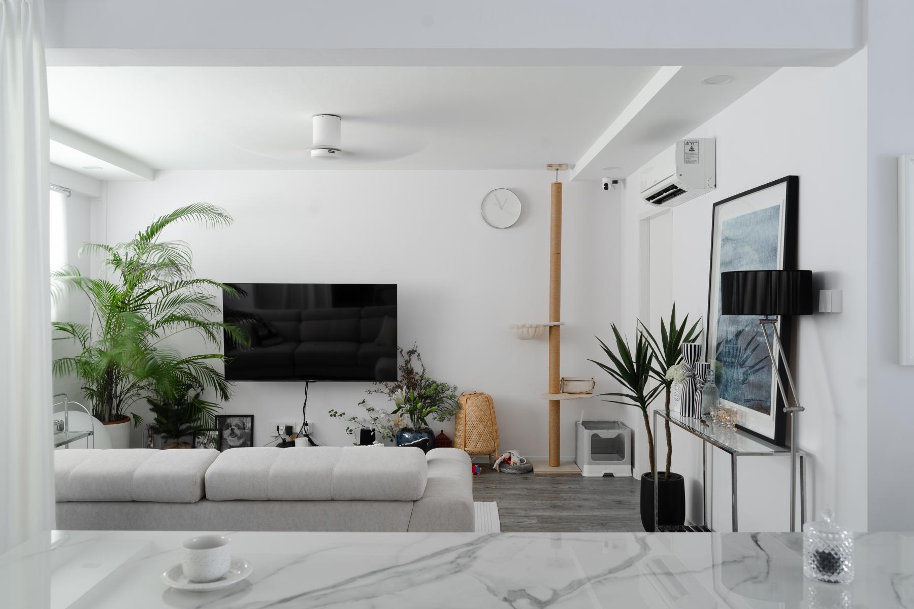 Modern Living Room with Sofa and Side Table